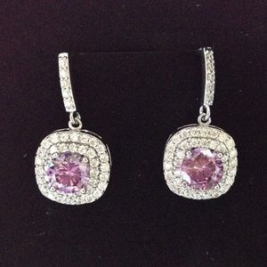 Purple stone earrings